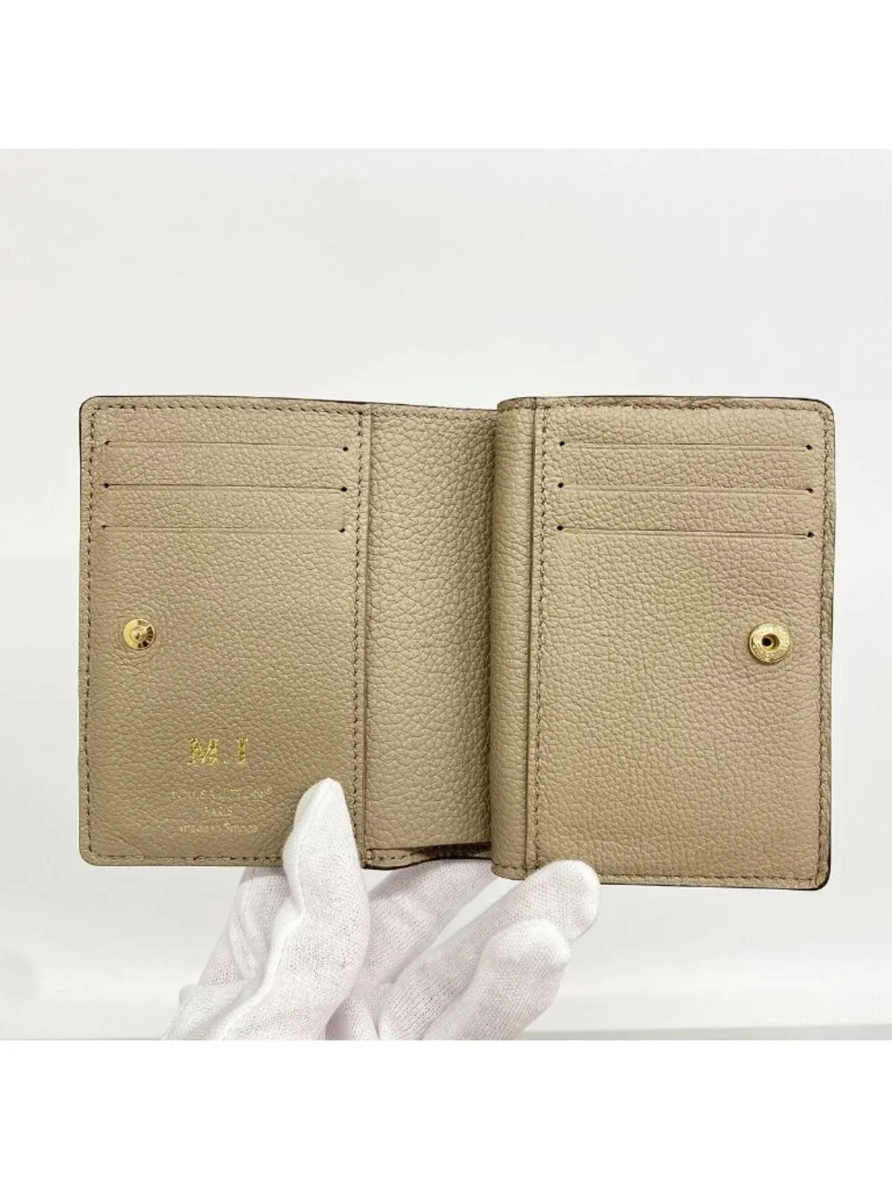 Louis Vuitton Wallet Monogram Empreinte Bicolor Portefeuille Clair Tourterelle